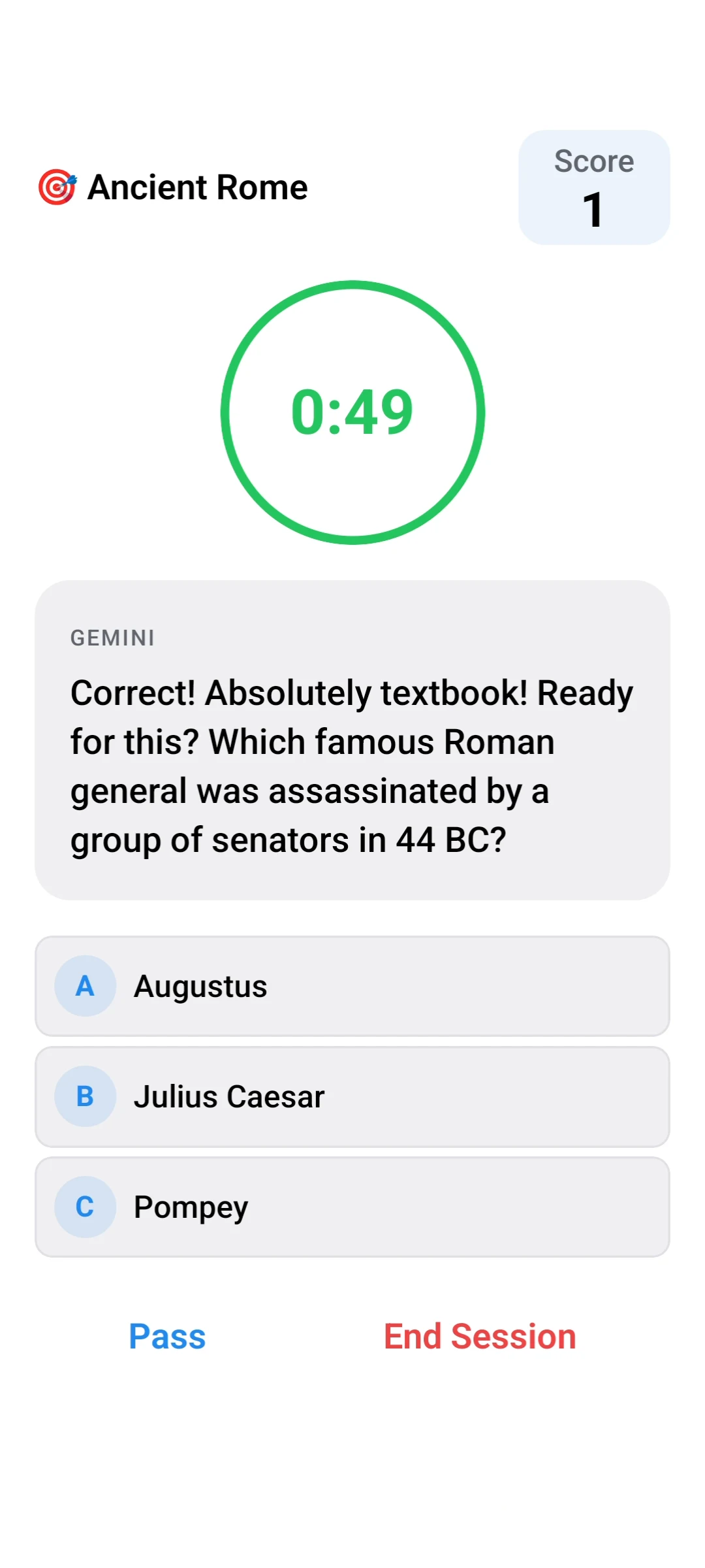 Trivially: AI Trivia & Quiz screenshot