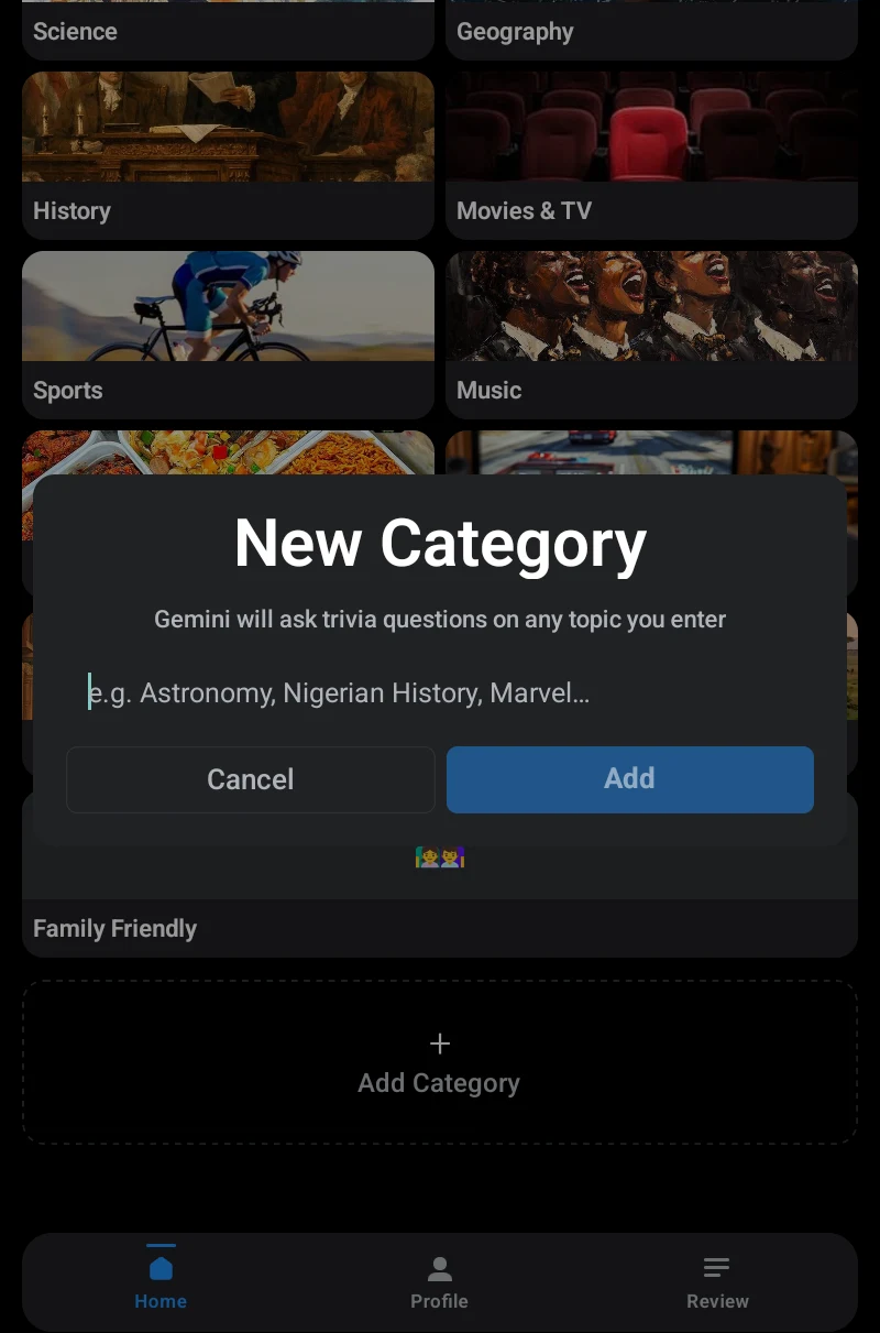 Trivially: AI Trivia & Quiz screenshot